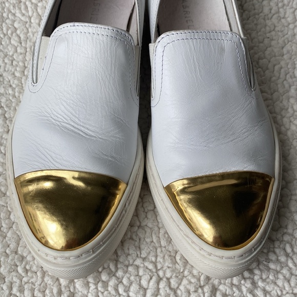 Gabriella Womens’ Gold Toe Leather Slip-on Sneakers - Picture 7 of 14